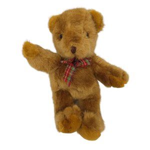 Plush Appeal Teddy Bear Plush 10" Stuffed Animal Toy Plaid Bow Brown